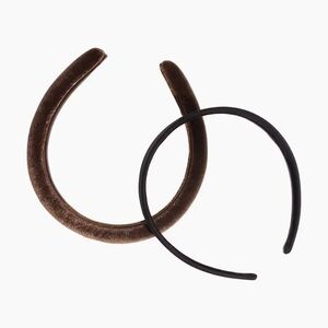 Satin and Velvet Headbands Set in Black and Chocolate Kitsch